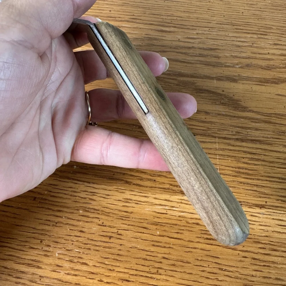 Bloomfield Industries 3130 Vintage Metal Offset Spatula‎ Wood Handle Japan Made